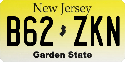 NJ license plate B62ZKN
