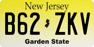 NJ license plate B62ZKV