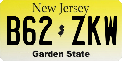 NJ license plate B62ZKW