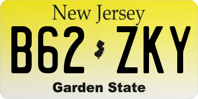 NJ license plate B62ZKY