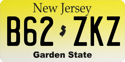 NJ license plate B62ZKZ