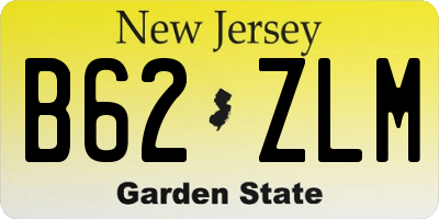 NJ license plate B62ZLM
