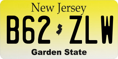 NJ license plate B62ZLW