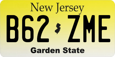NJ license plate B62ZME