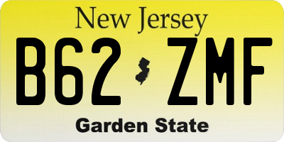 NJ license plate B62ZMF