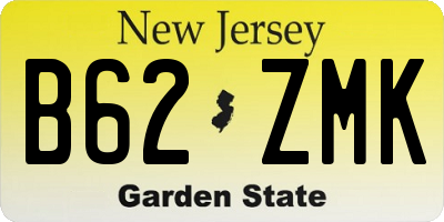 NJ license plate B62ZMK