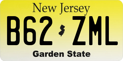 NJ license plate B62ZML