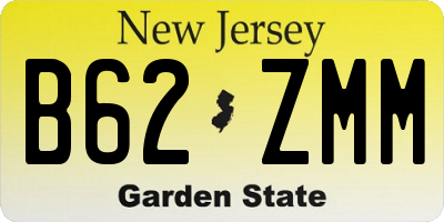 NJ license plate B62ZMM