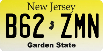 NJ license plate B62ZMN