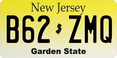 NJ license plate B62ZMQ