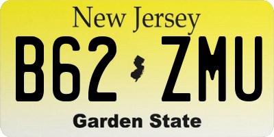 NJ license plate B62ZMU