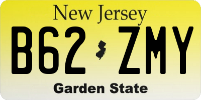 NJ license plate B62ZMY