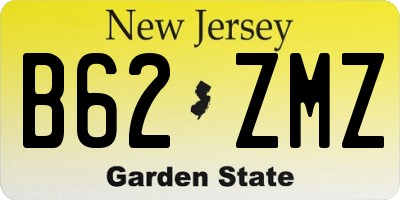 NJ license plate B62ZMZ