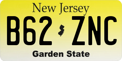 NJ license plate B62ZNC