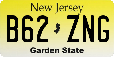 NJ license plate B62ZNG