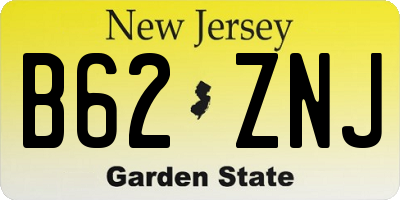 NJ license plate B62ZNJ