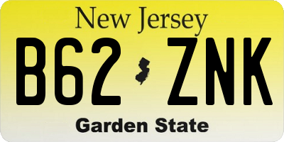 NJ license plate B62ZNK