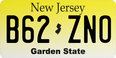 NJ license plate B62ZNO