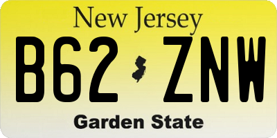 NJ license plate B62ZNW