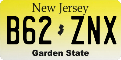 NJ license plate B62ZNX