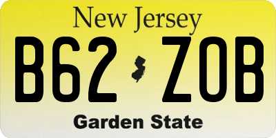 NJ license plate B62ZOB