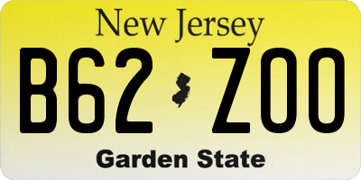 NJ license plate B62ZOO
