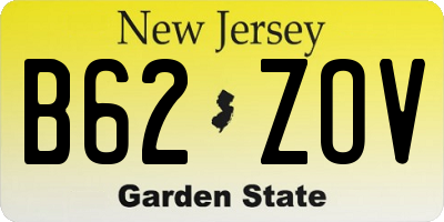 NJ license plate B62ZOV
