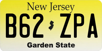 NJ license plate B62ZPA