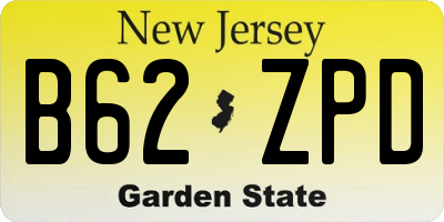 NJ license plate B62ZPD