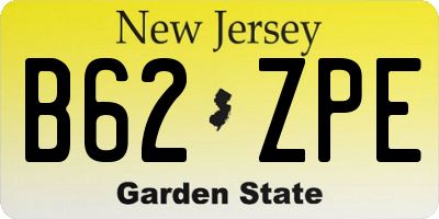 NJ license plate B62ZPE
