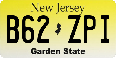 NJ license plate B62ZPI