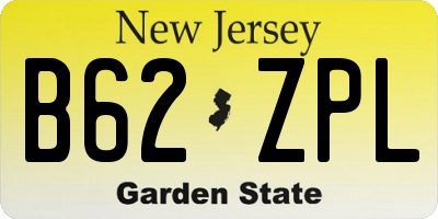 NJ license plate B62ZPL