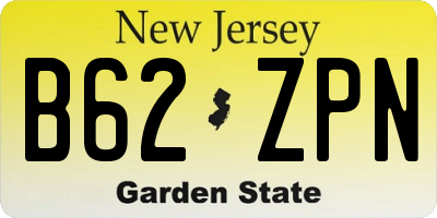 NJ license plate B62ZPN