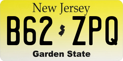 NJ license plate B62ZPQ