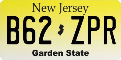NJ license plate B62ZPR