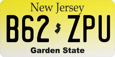 NJ license plate B62ZPU