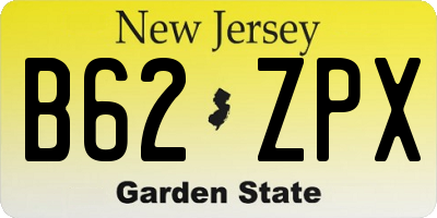 NJ license plate B62ZPX