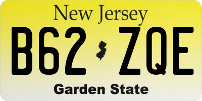 NJ license plate B62ZQE