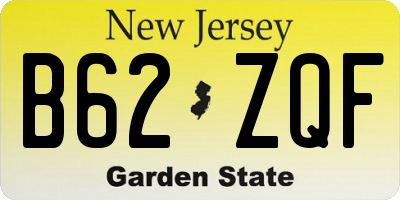 NJ license plate B62ZQF