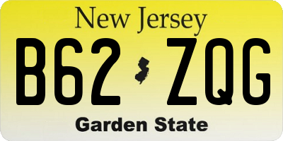 NJ license plate B62ZQG