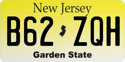 NJ license plate B62ZQH