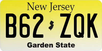 NJ license plate B62ZQK