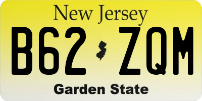 NJ license plate B62ZQM