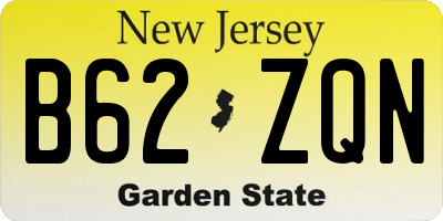 NJ license plate B62ZQN
