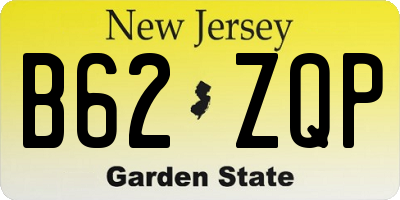 NJ license plate B62ZQP