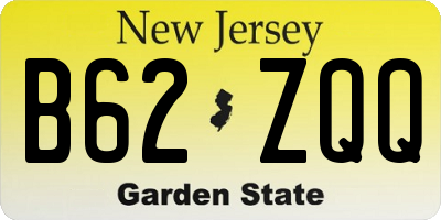 NJ license plate B62ZQQ