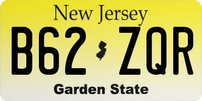 NJ license plate B62ZQR