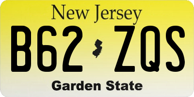 NJ license plate B62ZQS