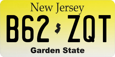 NJ license plate B62ZQT