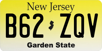 NJ license plate B62ZQV